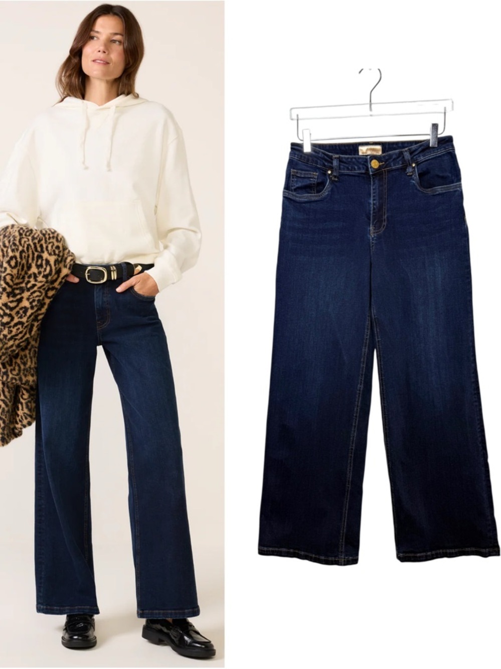 Evereve Kut From The Kloth Jean Dark Wash Women’s Relaxed Wide Leg Jeans Sz 8